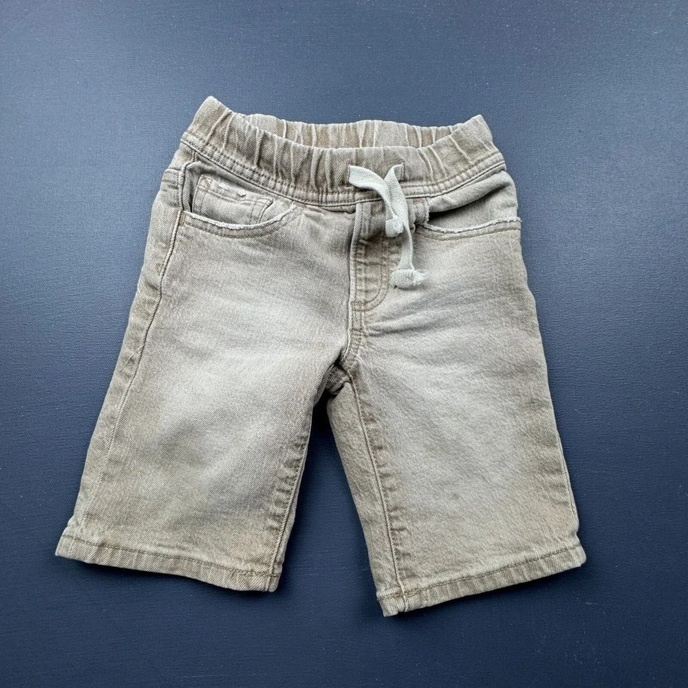 Gap Kids Boys Size 4 Tan Pull On Chino Shorts Cotton Stretch Everyday Casual